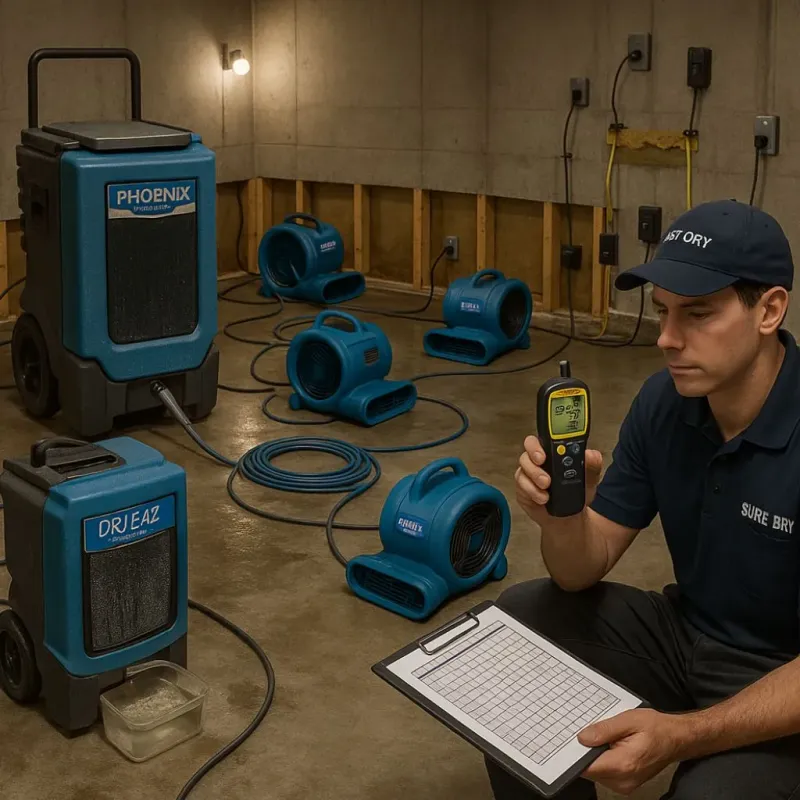 Structural Drying and Dehumidification process in Jersey Shore, PA